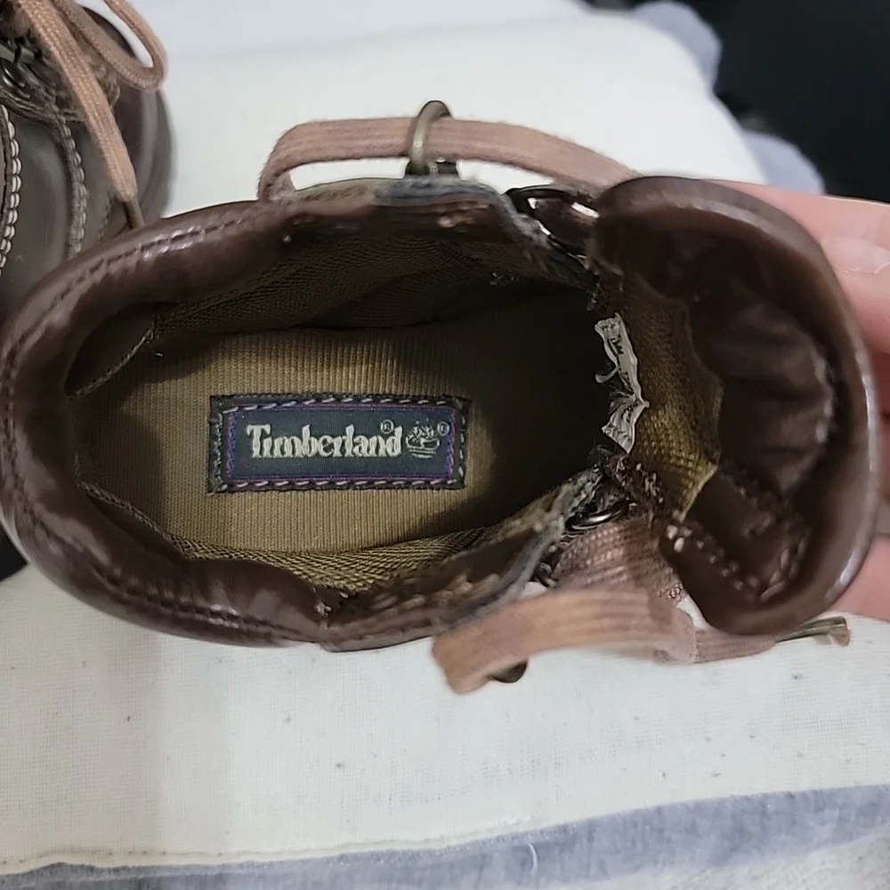 VTG Timberland Y2K 90's Chunky Toddler Boots Sneakers Size 6M Kids Brown Leather